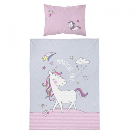 Accesorii camera bebe - Set 2 piese lenjerie de pat cu 2 fete Detexpol 2929 B, Multicolor