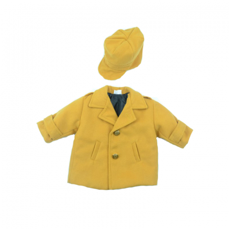 Paltoane - Set 2 piese palton si caciula baieti Micul Vip PCBB1G-74, Galben
