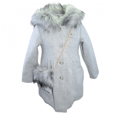 Paltoane - Set 2 piese palton si geanta pentru fete Tylkomet PAL54391-86, Gri
