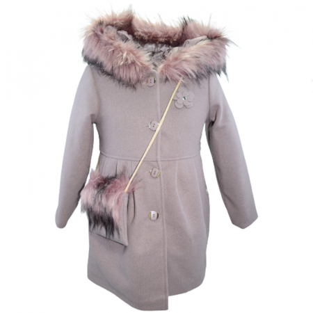 Paltoane - Set 2 piese palton si geanta pentru fete Tylkomet PAL5437, Roz