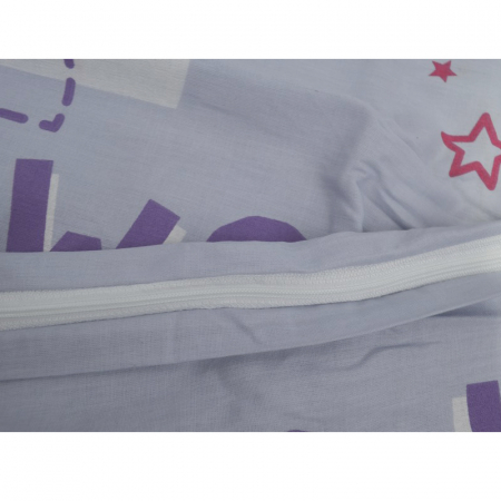 Set 2 piese pentru copii husa pentru pilota si perna 135 x 100 cm Mini Junior 582594, Mov [2]