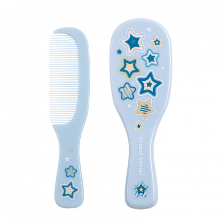 Set 2 piese perie si pieptan Canpol Babies 7/406, Albastru [4]