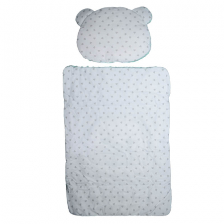 Set 2 piese perna si paturica 70 x 50 cm Ursulet Ty i My 134256, Verde [1]