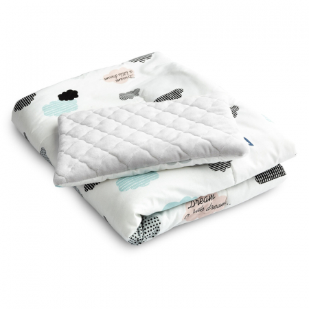 Accesorii camera bebe - Set 2 piese perna si pilota 95 x 75 cm Sensillo 387697, Alb