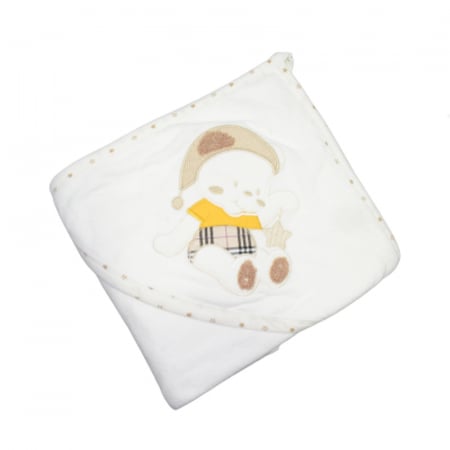 Set 2 piese prosop cu gluga 90 x 100 si batista Mini Junior BBY-24, Alb [1]