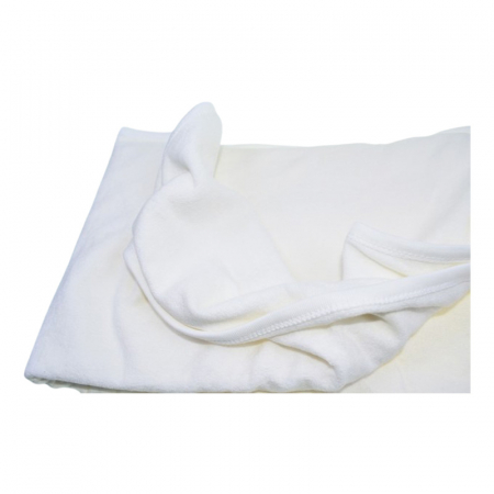 Set 2 piese, prosop cu gluga si batista, pentru baieti, 95 x 80 cm, Mini Junior PRS0109A3, Alb [4]