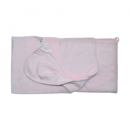 Set 2 piese, prosop cu gluga si batista, pentru baieti, 95 x 80 cm, Mini Junior PRS0109R, Roz [2]