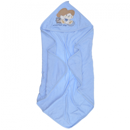 Prosoape - Set 2 piese prosop cu gluga si batista pentru baieti Baby Line PPB127, Albastru