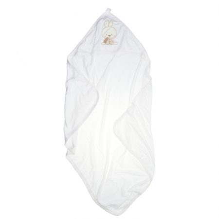 Prosoape - Set 2 piese prosop cu gluga si manusa pentru copii 100 x 70 cm Mini Junior P040823, Alb