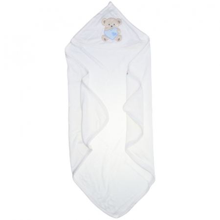 Prosoape - Set 2 piese prosop cu gluga si batista pentru baieti 80 x 80 cm Mini Junior P040823-4, Alb