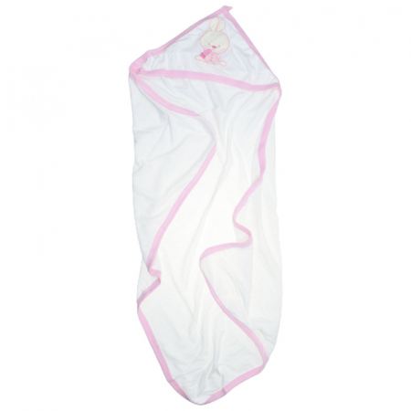Prosoape - Set 2 piese prosop cu gluga si manusa pentru fete 100 x 70 cm Mini Junior P040823-2, Alb