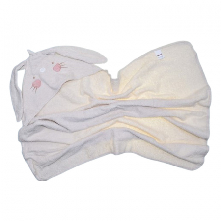 Set 2 piese, prosop cu gluga si manusa, pentru copii, 75 x 75 cm, Mini Junior PRS4201B, Bej [3]