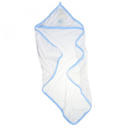 Prosoape - Set 2 piese prosop cu gluga si manusa pentru baieti 100 x 70 cm Mini Junior P040823-1, Alb