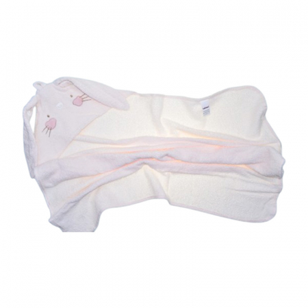 Set 2 piese, prosop cu gluga si manusa, pentru fete, 75 x 75 cm, Mini Junior PRS4201, Roz [4]