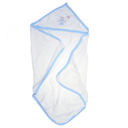Prosoape - Set 2 piese prosop cu gluga si manusa pentru baieti Mini Junior PPB113, Alb