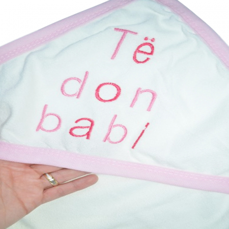 Set 2 piese prosop cu gluga si manusa pentru fete Mini Junior PPB115, Alb [3]