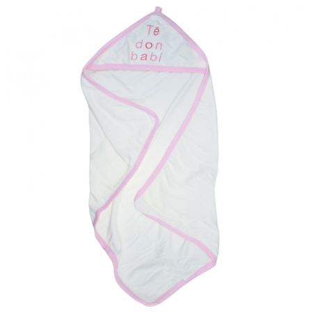 Prosoape - Set 2 piese prosop cu gluga si manusa pentru fete Mini Junior PPB115, Alb