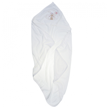 Prosoape - Set 2 piese prosop cu gluga si manusa pentru copii Mini Junior PPB112, Alb