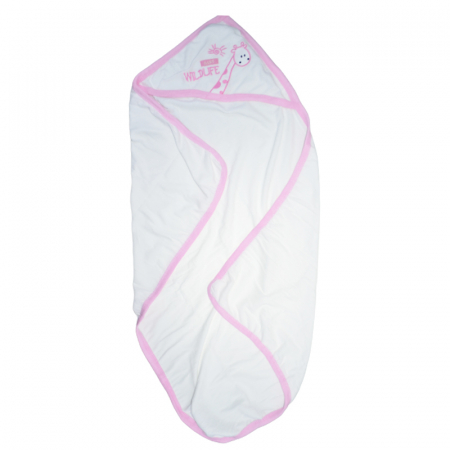 Prosoape - Set 2 piese prosop cu gluga si manusa pentru fete Mini Junior PPB118, Alb