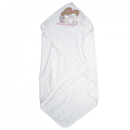 Prosoape - Set 2 piese prosop cu gluga si batista pentru fete Baby Line PPB124, Alb