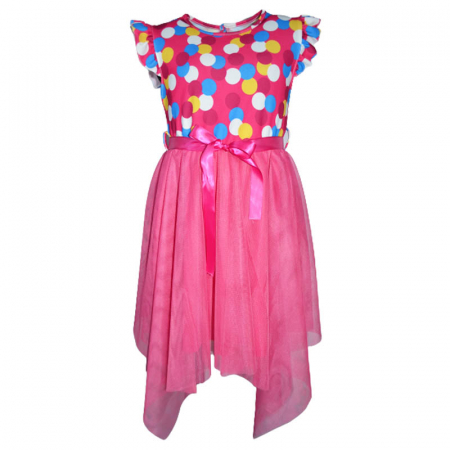 Rochite fete - Rochie eleganta cu maneca scurta pentru fete JDJ 270323-10, Fucsia