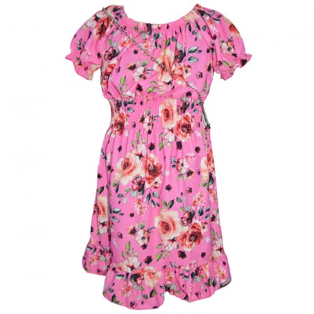 Set 2 piese rochie eleganta cu maneca scurta si geanta pentru fete New Collection 270323-43, Fucsia [1]