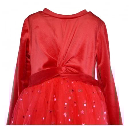 Rochie cu maneca lunga  pentru fete Minijunior T8391, Rosu [3]
