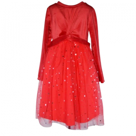 Rochite fete - Rochie cu maneca lunga  pentru fete Minijunior T8391, Rosu
