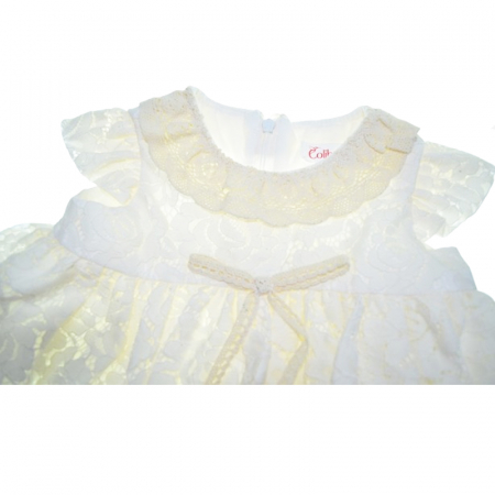 Set 2 piese rochie eleganta si bentita pentru fete Colibri RCLB-1, Crem [2]