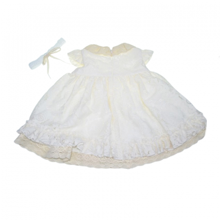 Set 2 piese rochie eleganta si bentita pentru fete Colibri RCLB-1, Crem [4]