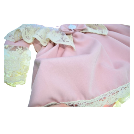 Set 2 piese, rochie eleganta si bentita, pentru botez, pentru fete, Gabrielle Bebe CA52427, Roz [1]