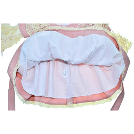 Set 2 piese, rochie eleganta si bentita, pentru botez, pentru fete, Gabrielle Bebe CA52427, Roz [5]