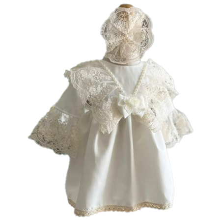 Rochite elegante de la 0 la 9 luni - Set 2 piese, rochie eleganta si bentita, pentru botez, pentru fete, Gabrielle Bebe CA562058-0, Alb