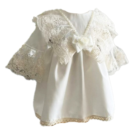 Set 2 piese, rochie eleganta si bentita, pentru botez, pentru fete, Gabrielle Bebe CA562058, Alb [1]