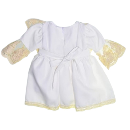 Set 2 piese, rochie eleganta si bentita, pentru botez, pentru fete, Gabrielle Bebe CA562058, Alb [3]