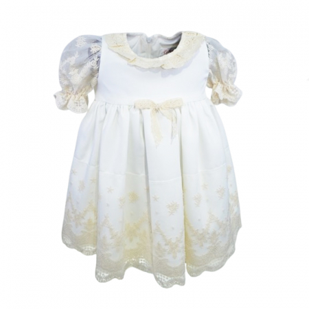 Set 2 piese rochie eleganta si bentita pentru fete Colibri RCLB-2, Alb [1]