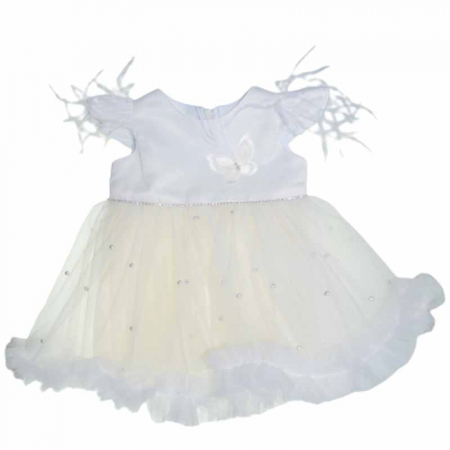 Set 3 piese rochie eleganta, bolero si bentita pentru fete Micul Vip R030623, Alb [1]