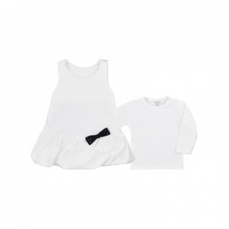 Îmbrăcăminte fete - Set 2 piese rochie si bluza pentru fete Koala 3882-A-74, Alb
