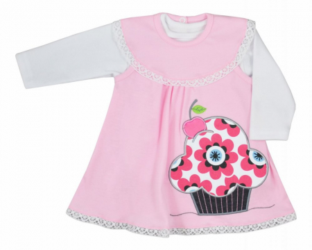 Îmbrăcăminte fete - Set 2 piese rochie si bluza pentru fete Koala Dalia 05-470R-80, Roz