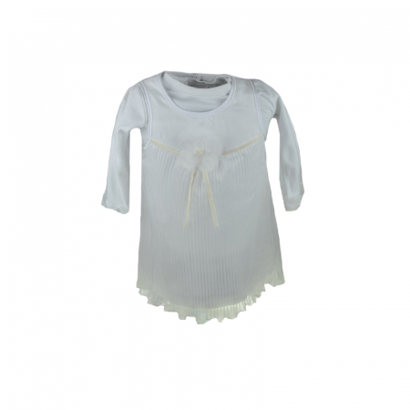 Îmbrăcăminte fete - Set 2 piese rochie si body pentru fete Mini Junior 90-50A-74-cm, Alb