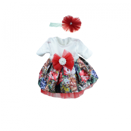 Botezul bebelusului - Set 2 piese rochita si bentita pentru fete Colibri 280MM