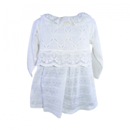 Set 2 piese rochita si bolero pentru fete, Mini Junior 20330A, Alb [1]