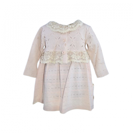 Îmbrăcăminte fete - Set 2 piese rochita si bolero pentru fete, Mini Junior 20330R, Roz