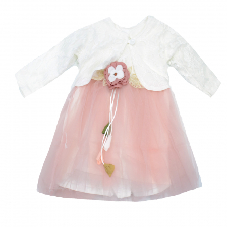 Îmbrăcăminte fete - Set 2 piese rochita si bolero pentru fete Mini Junior BBW-11-68, Roz