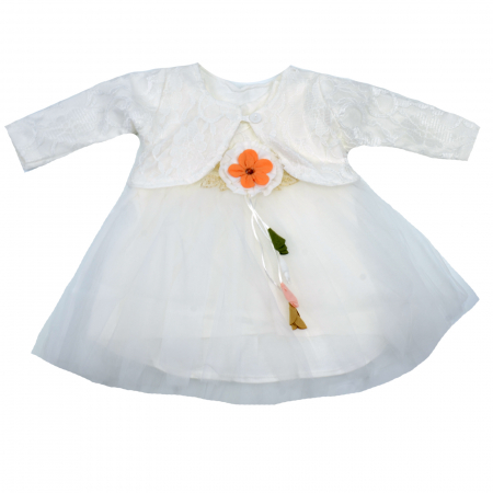 Îmbrăcăminte fete - Set 2 piese rochita si bolero pentru fete Mini Junior BBW-12-68, Alb