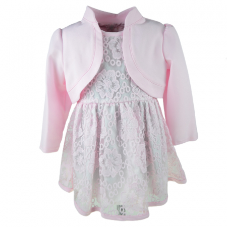 Îmbrăcăminte fete - Set 2 piese rochita si bolero pentru fete Tylkomet Rosa-6, Roz