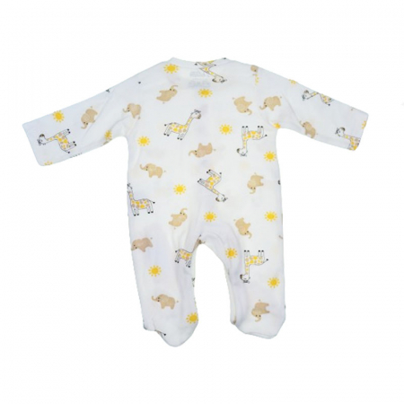 Salopeta cu maneca lunga pentru copii, cu animale, Mini Junior SLPA1408AF, Crem [1]