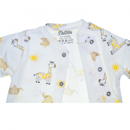 Salopeta cu maneca lunga pentru copii, cu animale, Mini Junior SLPA1408AF, Crem [2]