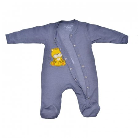 Set 2 piese salopeta cu maneca lunga si caciula pentru baieti Mini Junior SETMJ-1, Albastru [1]