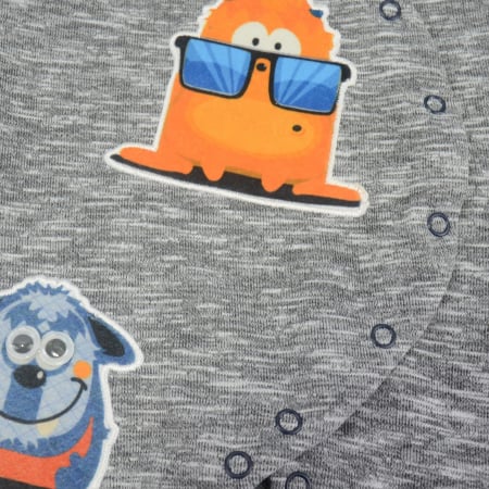 Set 2 piese salopeta cu maneca lunga si caciula pentru baieti Mini Junior PRR-23, Gri [2]